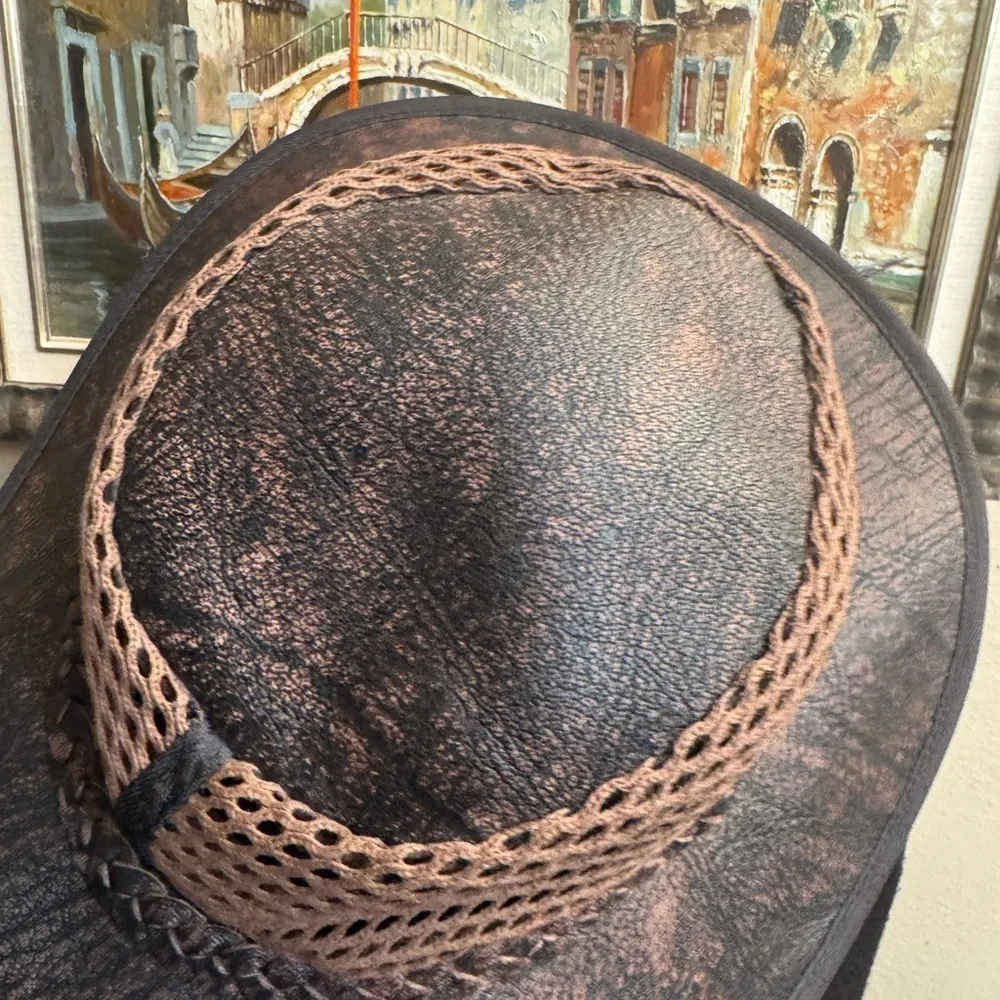 PUDNEY HATS Suede Antelope Leather Safari Hat with Mesh Sides South African Made
